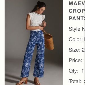 ANTHROPOLOGIE MAEVE THE COLETTE CROPPED WIDE-LEG PANTS